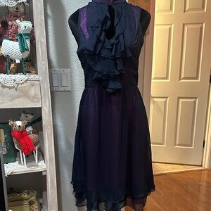 Elegant Lily’s Black and Purple Sleeveless Dress
